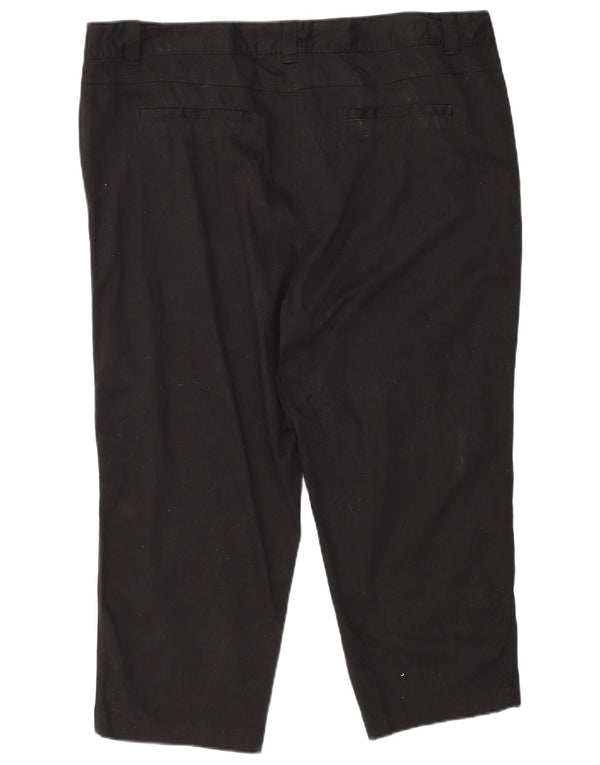 M&Co Womens Capri Trousers UK 20 XL W40 L22 Black Cotton