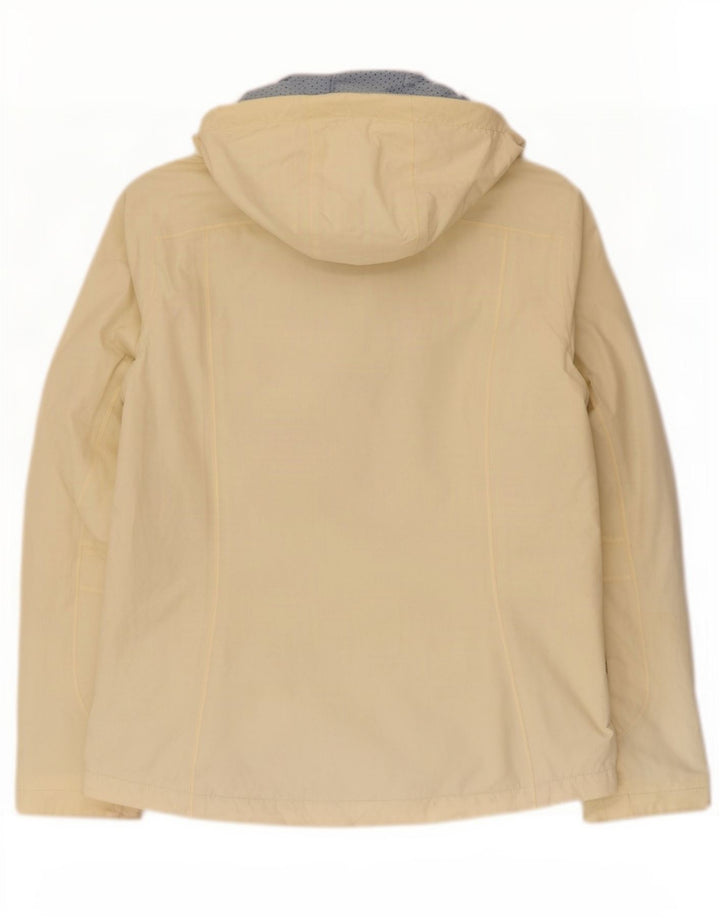 Fat Face Womens Hooded Windbreaker Jacket UK 12 Medium Yellow Nylon