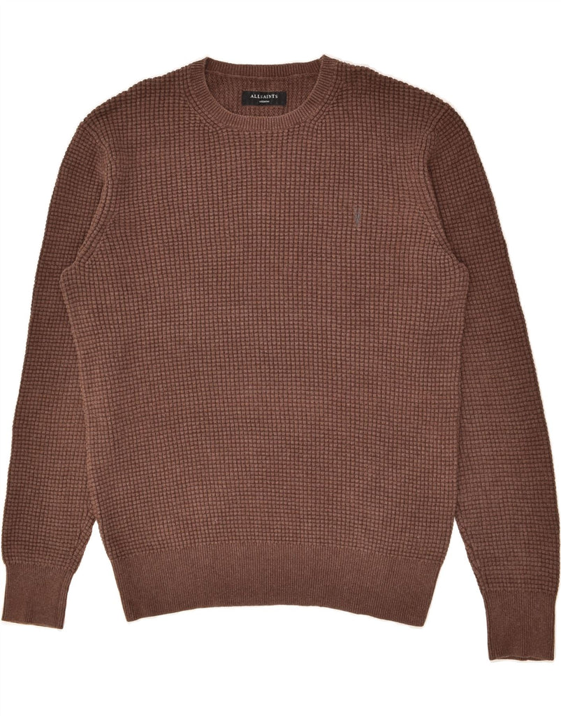 ALL SAINTS Mens Crew Neck Jumper Sweater Medium Brown Cotton | Vintage All Saints | Thrift | Second-Hand All Saints | Used Clothing | Messina Hembry 