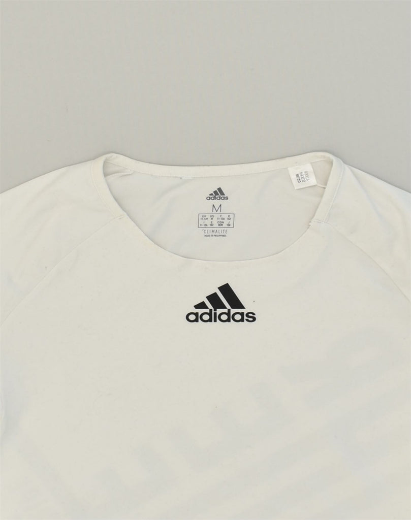 ADIDAS Boys Graphic T-Shirt Top 11-12 Years White Polyester | Vintage Adidas | Thrift | Second-Hand Adidas | Used Clothing | Messina Hembry 