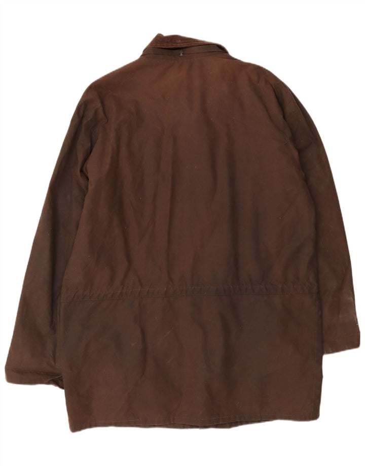 Vintage Mens Waxed Cotton Jacket UK 38 Medium Brown