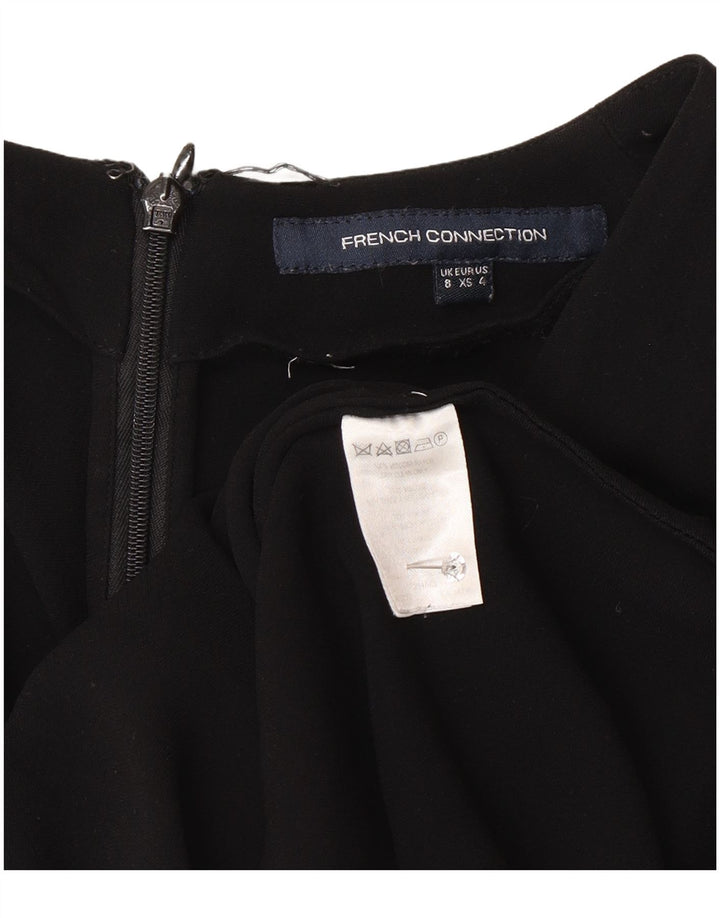 French Connection Womens Long Sleeve Wrap Blouse Top UK 8 Small Black