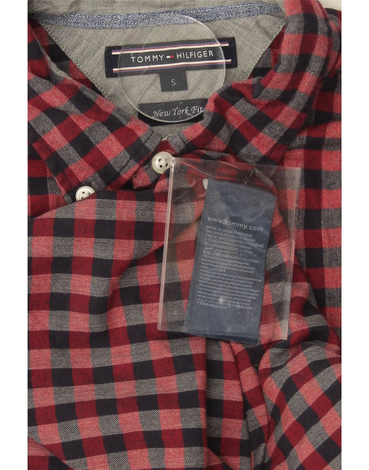 TOMMY HILFIGER Mens Flannel Shirt Small Red Check Cotton Vintage Tommy Hilfiger and Second-Hand Tommy Hilfiger from Messina Hembry 
