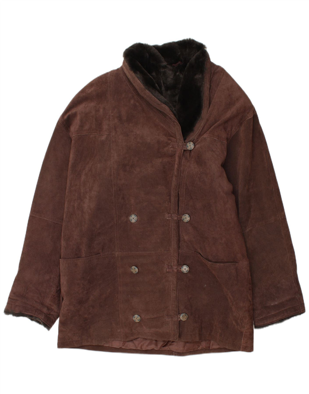 ST. BERNARD Womens Oversized Suede Windbreaker Coat UK 14 Large Brown