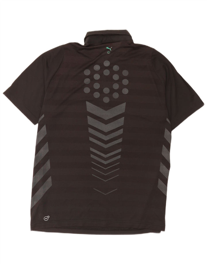Puma Mens Graphic Polo Shirt Large Black Colourblock Polyester