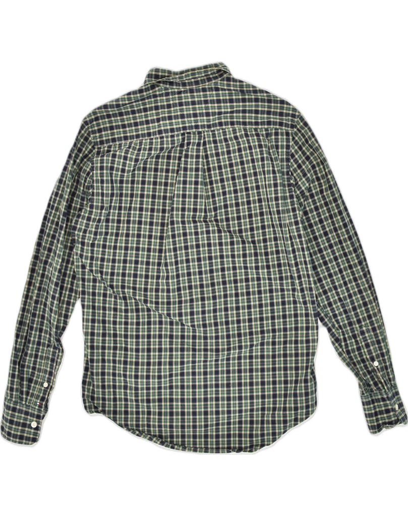 TOMMY HILFIGER Mens Shirt Medium Green Check Cotton | Vintage Tommy Hilfiger | Thrift | Second-Hand Tommy Hilfiger | Used Clothing | Messina Hembry 