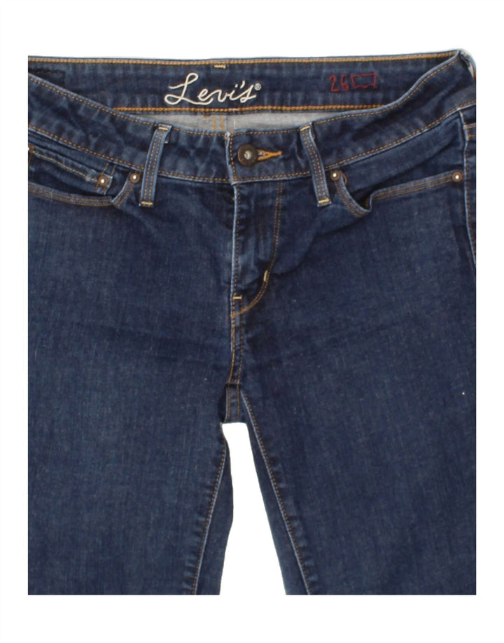 LEVI'S Womens Skinny Jeans W26 L28 Navy Blue Cotton Vintage Levi's and Second-Hand Levi's from Messina Hembry 