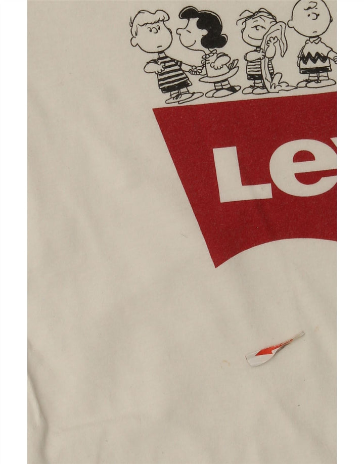 Levi's Womens Peanuts Graphic T-Shirt Top UK 6 XS White