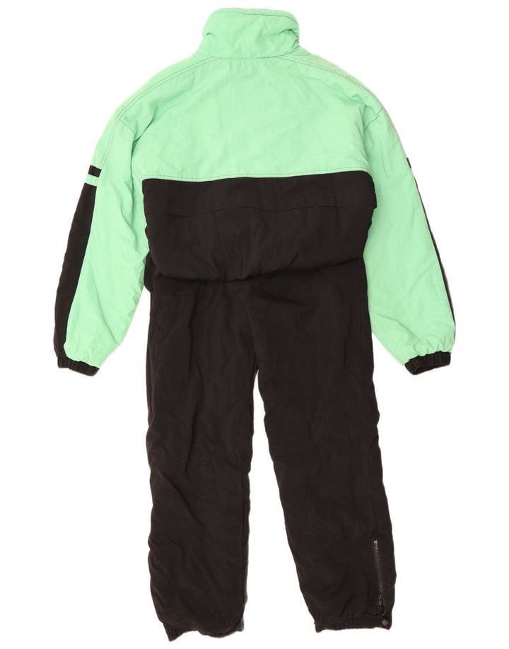 VINTAGE Mens Ski Jumpsuit Large  Turquoise Colourblock Polyamide