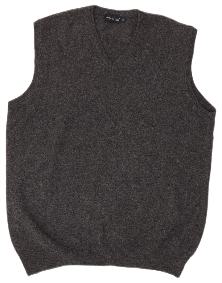 Brooksfield Mens Slim Fit Vest Tank Top IT 3XL Grey Wool