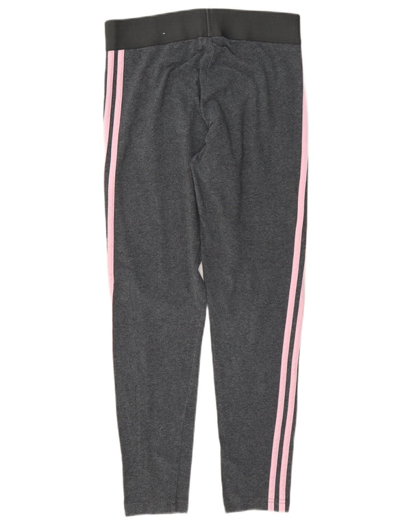 Adidas Womens Leggings UK 10 Small Grey Cotton