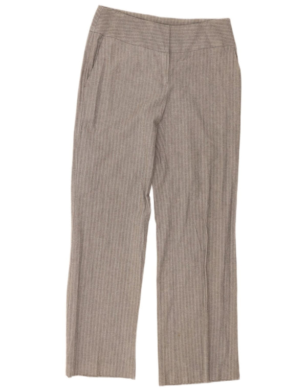Marks & Spencer Womens Chino Trousers UK 10 Small W30 L32 Grey Pinstripe