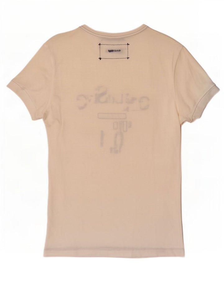Gas Mens Graphic T-Shirt Top Small White