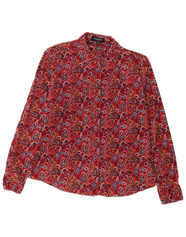 LAWRENCE GREY Womens Corduroy Shirt EU 40 Medium Red Paisley Cotton