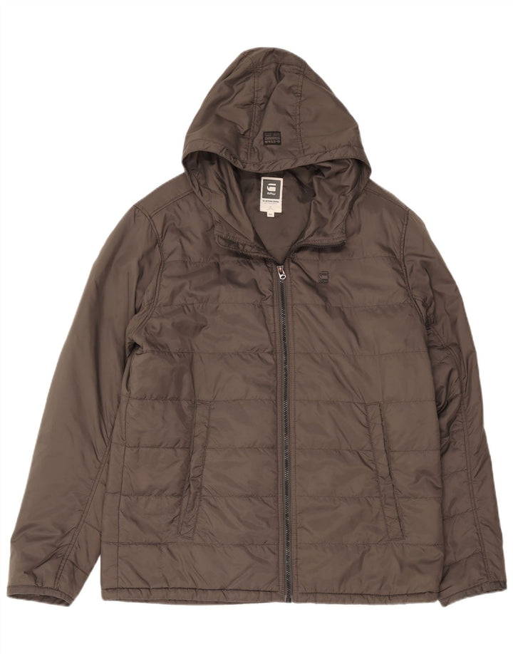 G-Star Mens Hooded Padded Jacket UK 44 2XL Grey Nylon