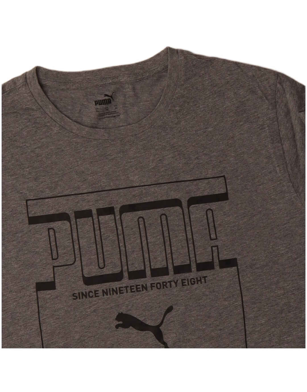 PUMA Mens Graphic T-Shirt Top XL Grey Cotton