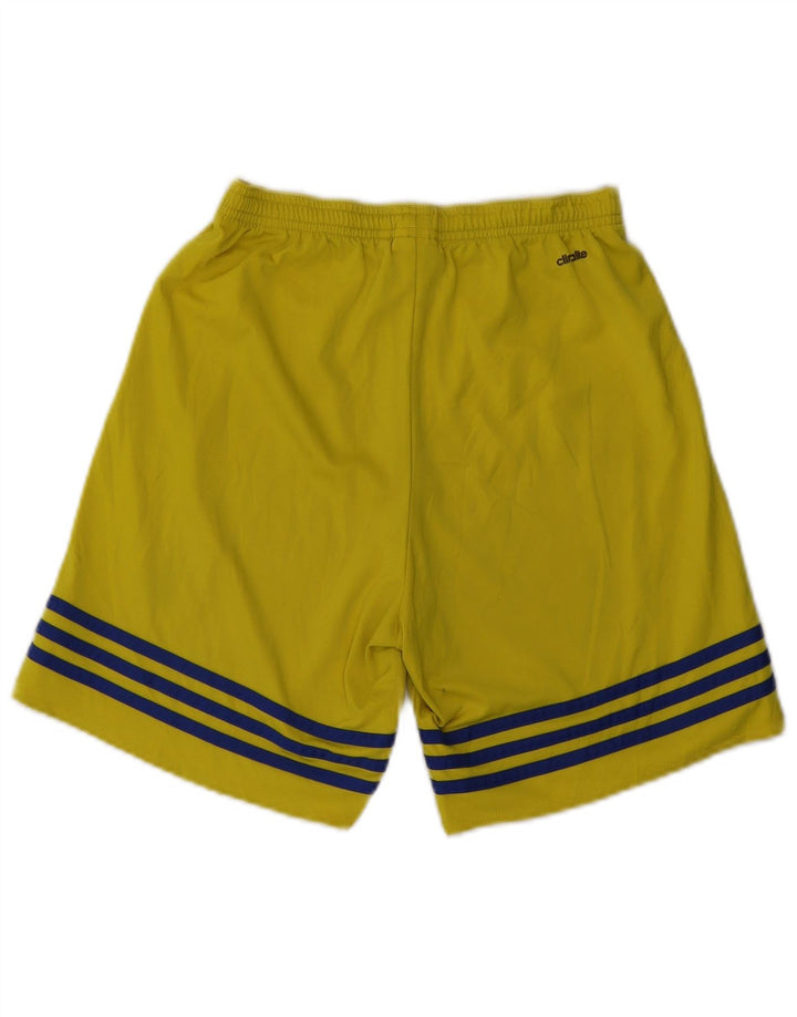 ADIDAS Mens Climalite Sport Shorts Small  Yellow Polyester
