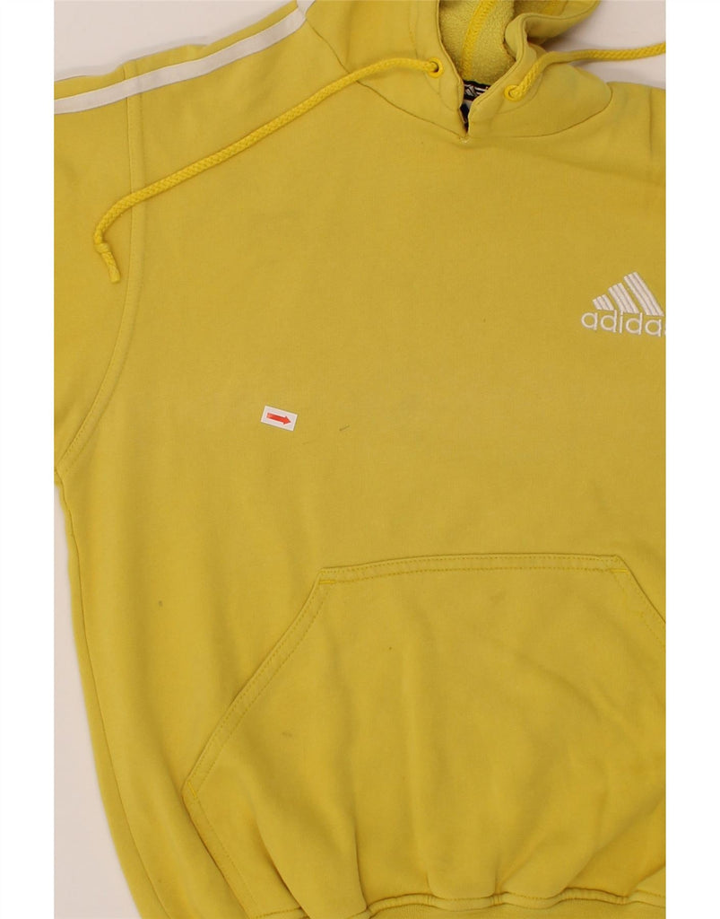 ADIDAS Girls Hoodie Jumper 11-12 Years Large Yellow Cotton Vintage Adidas and Second-Hand Adidas from Messina Hembry 