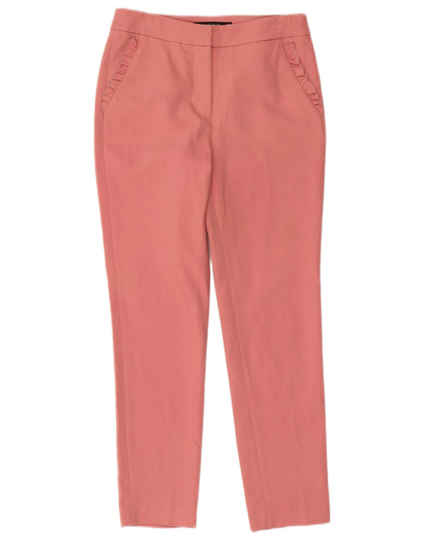 Zara Womens Slim Chino Trousers Small W26 L26 Pink Cotton