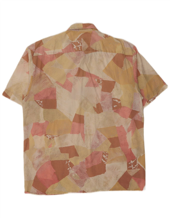 Masculin Mens Abstract Pattern Short Sleeve Shirt Large Multicoloured