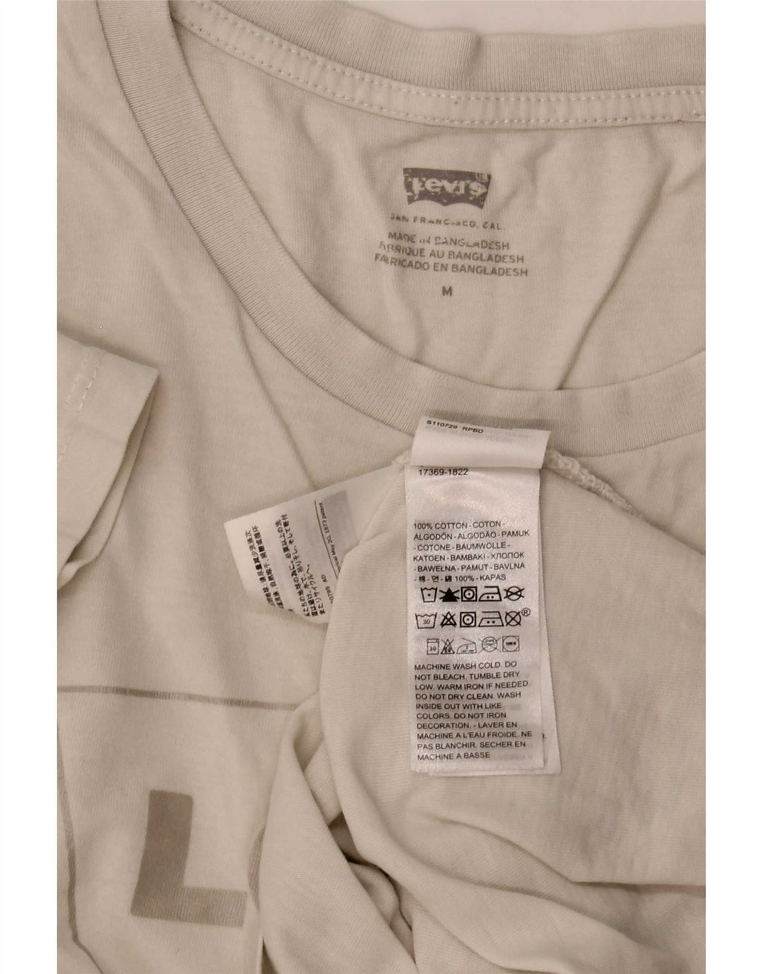 Levi's Womens Graphic T-Shirt Top UK 14 Medium White Cotton