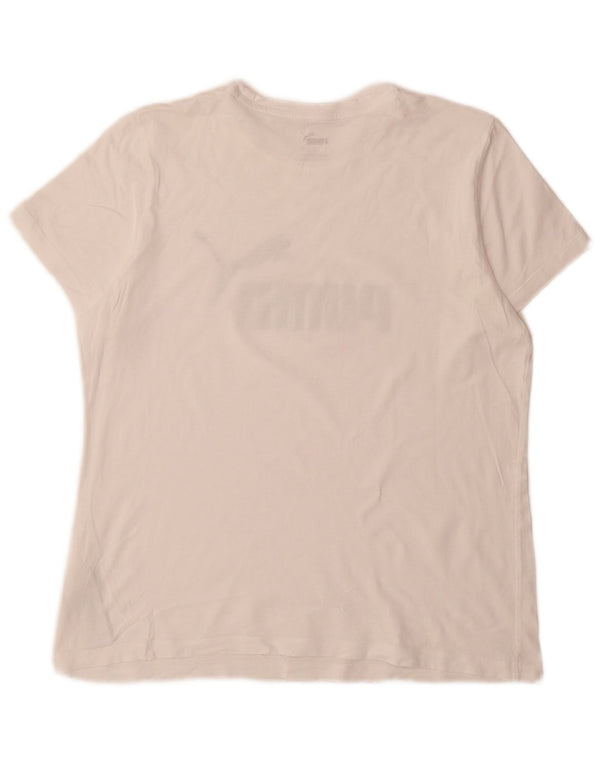 Puma Womens Graphic T-Shirt Top UK 16 Large White Cotton