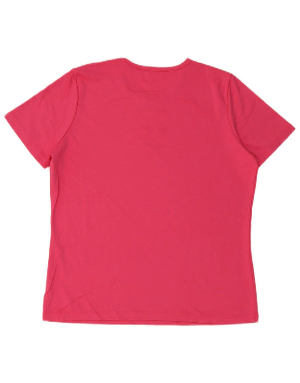 L.L.Bean Womens T-Shirt Top UK 14 Medium Pink Cotton