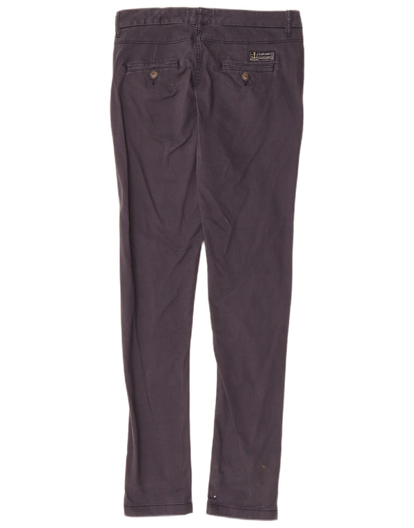 SUPERDRY Womens Skinny Chino Trousers XS W25 L30 Navy Blue Cotton