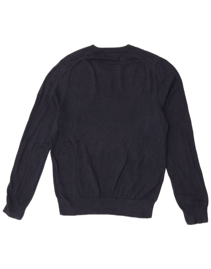Marks & Spencer Mens V-Neck Jumper Sweater Medium Navy Blue Cotton