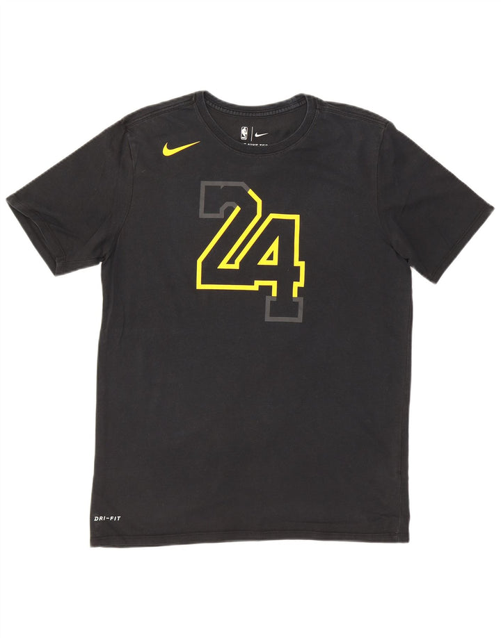 NIKE Mens Dri Fit Graphic T-Shirt Top Medium Black Cotton