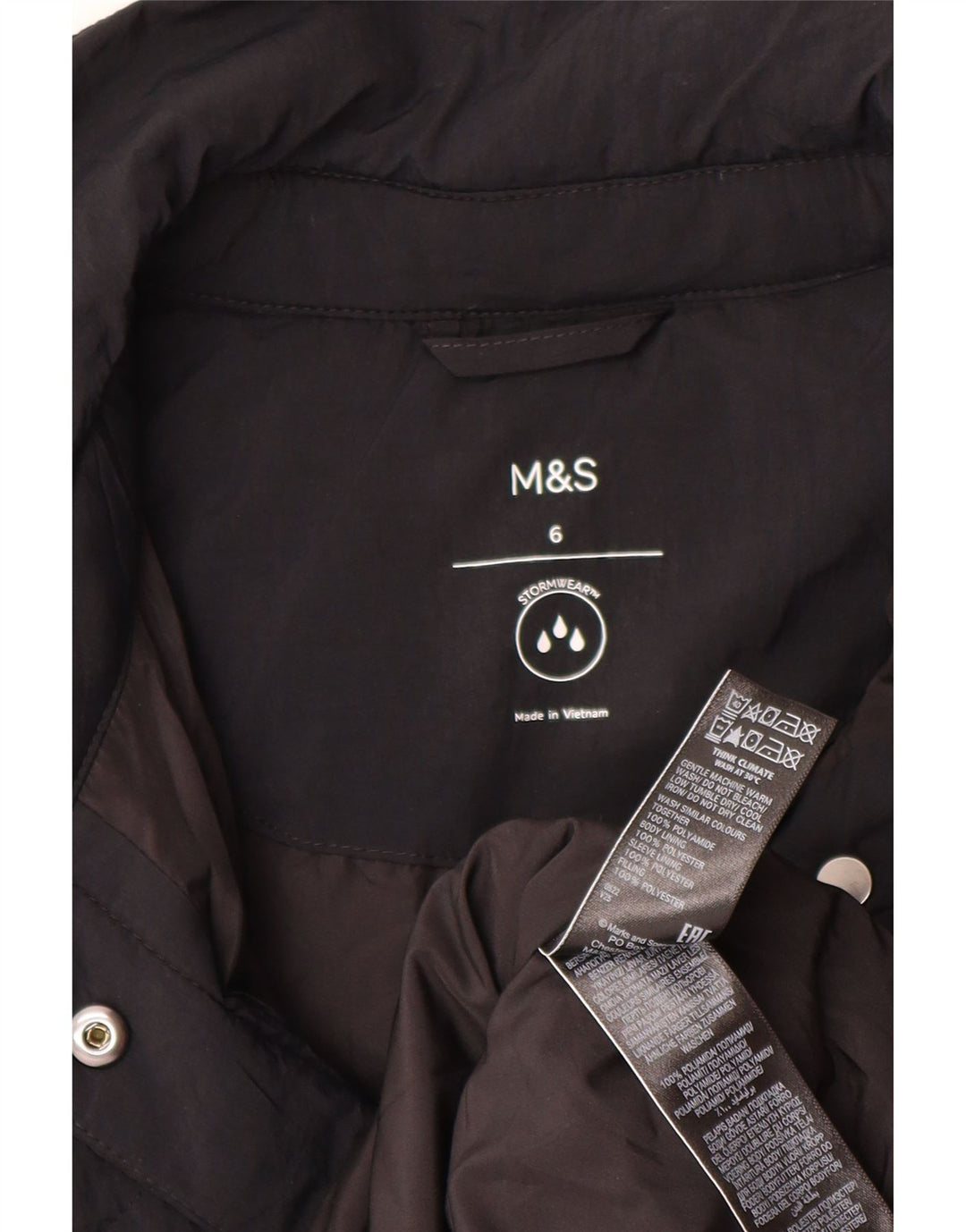 Marks & Spencer Womens Oversized Quilted Padded Coat UK 6 XS Black