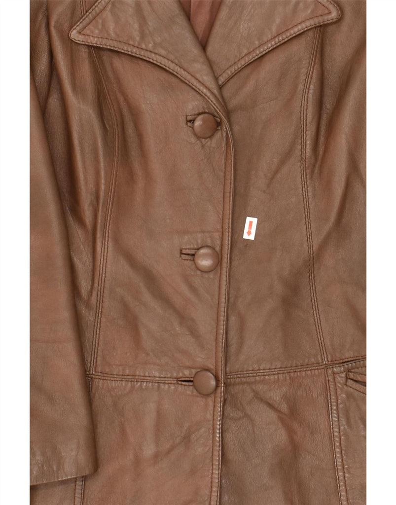 VINTAGE Womens Leather Coat IT 44 Medium Brown Vintage Vintage and Second-Hand Vintage from Messina Hembry 