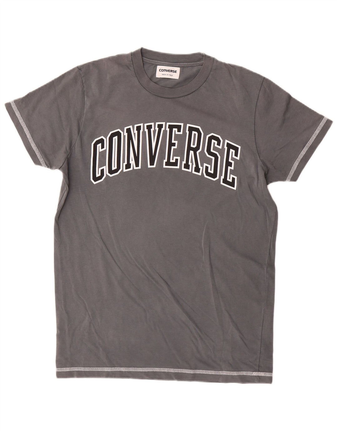 Converse Mens Graphic T-Shirt Top Small Grey Cotton