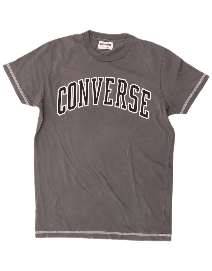 Converse Mens Graphic T-Shirt Top Small Grey Cotton