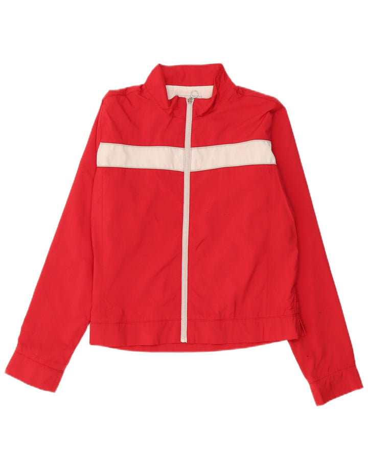CHAMPION Womens Tracksuit Top Jacket UK 16 Large Red Colourblock