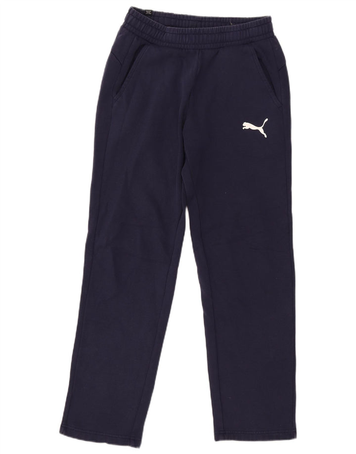 PUMA Mens Tracksuit Trousers Small  Navy Blue Cotton