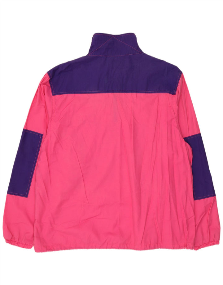 Aesse Mens Zip Neck Pullover Tracksuit Top XL Pink Colourblock Cotton