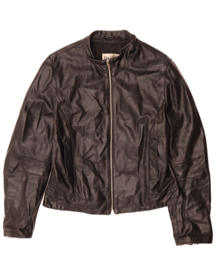 Vera Pelle Womens Leather Jacket IT 44 Medium Black
