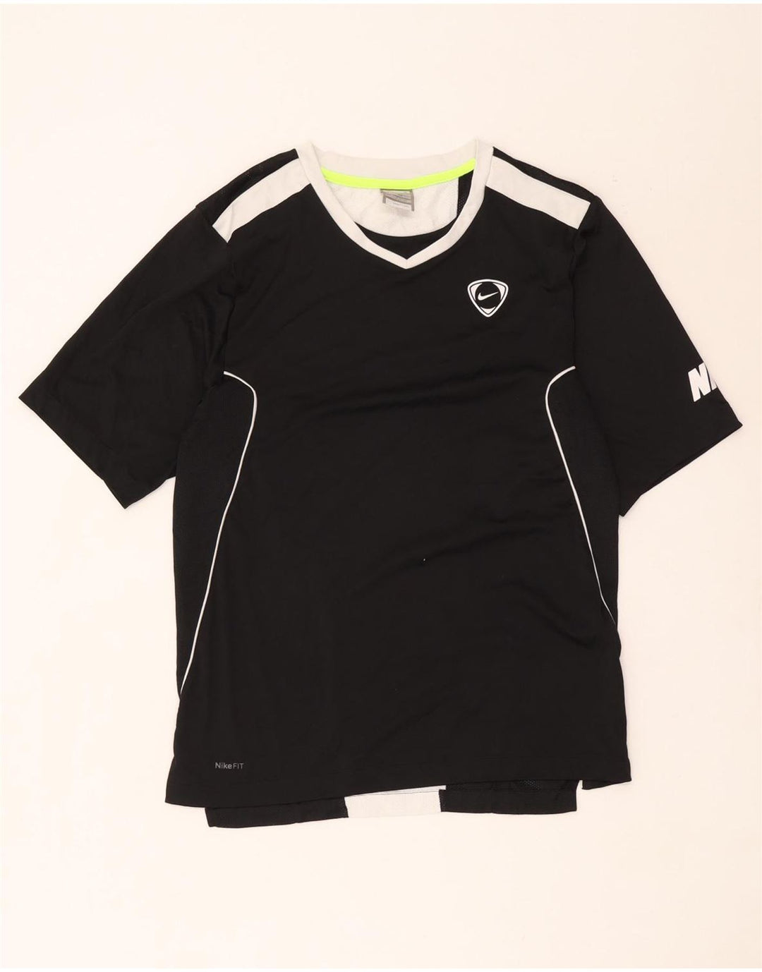 Nike Mens Graphic T-Shirt Top UK 36/38 Small Black Colourblock Polyester