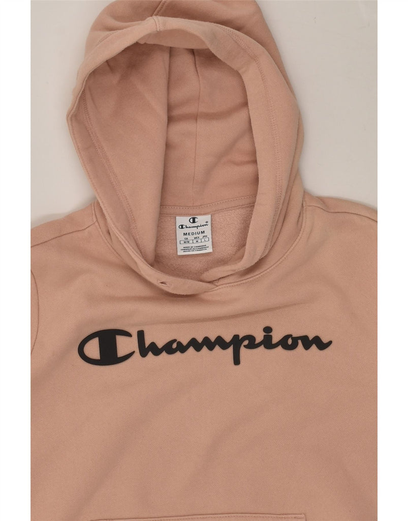 CHAMPION Womens Graphic Hoodie Jumper UK 12 Medium Beige Cotton | Vintage Champion | Thrift | Second-Hand Champion | Used Clothing | Messina Hembry 