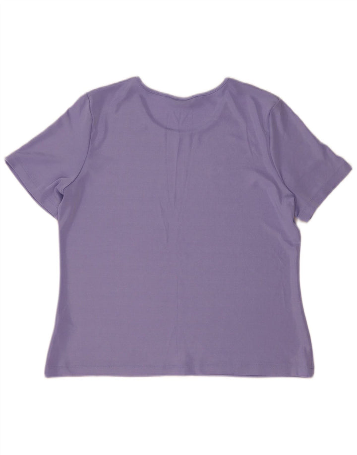 Marks & Spencer Womens T-Shirt Top UK 16 Large  Purple Polyester