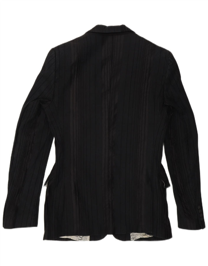 Just Cavalli Mens 2 Button Blazer Jacket IT 50 Large Black Striped Cotton