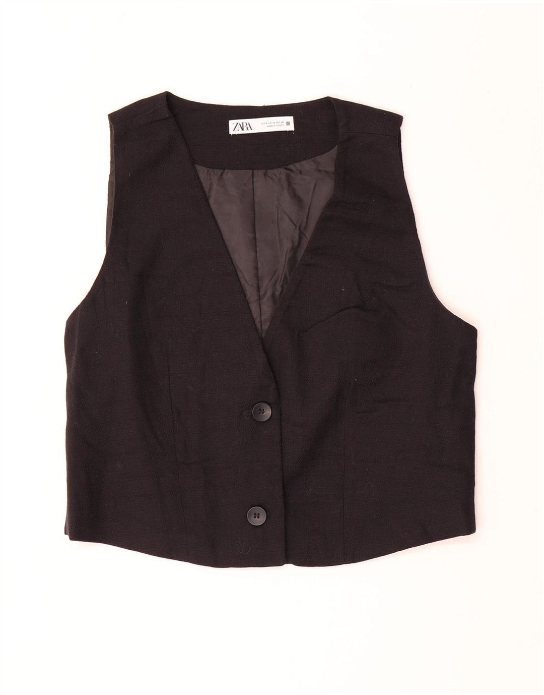Zara Womens Waistcoat UK 10 Small Black