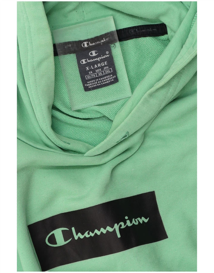 CHAMPION Mens Graphic Hoodie Jumper XL Green