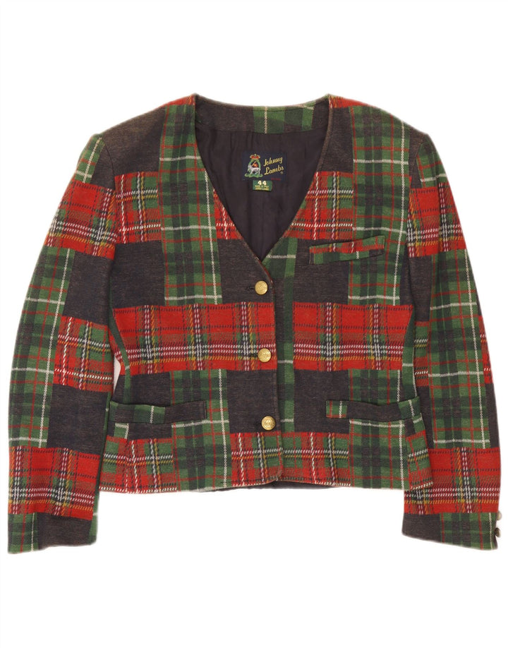 Johnny Lambs Womens Crop Blazer Jacket IT 44 Medium Multicoloured Check