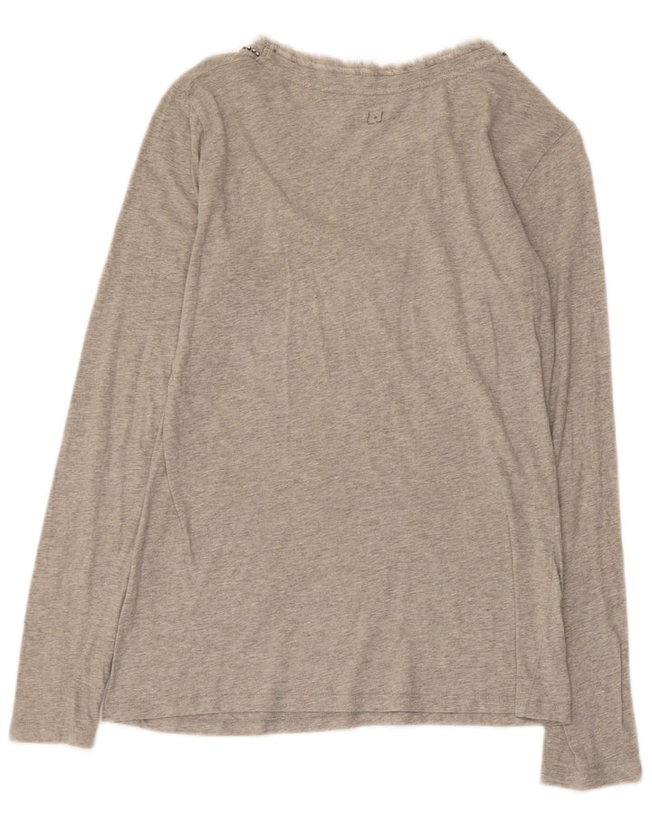 LIU JO Womens Top Long Sleeve UK 10 Small Grey