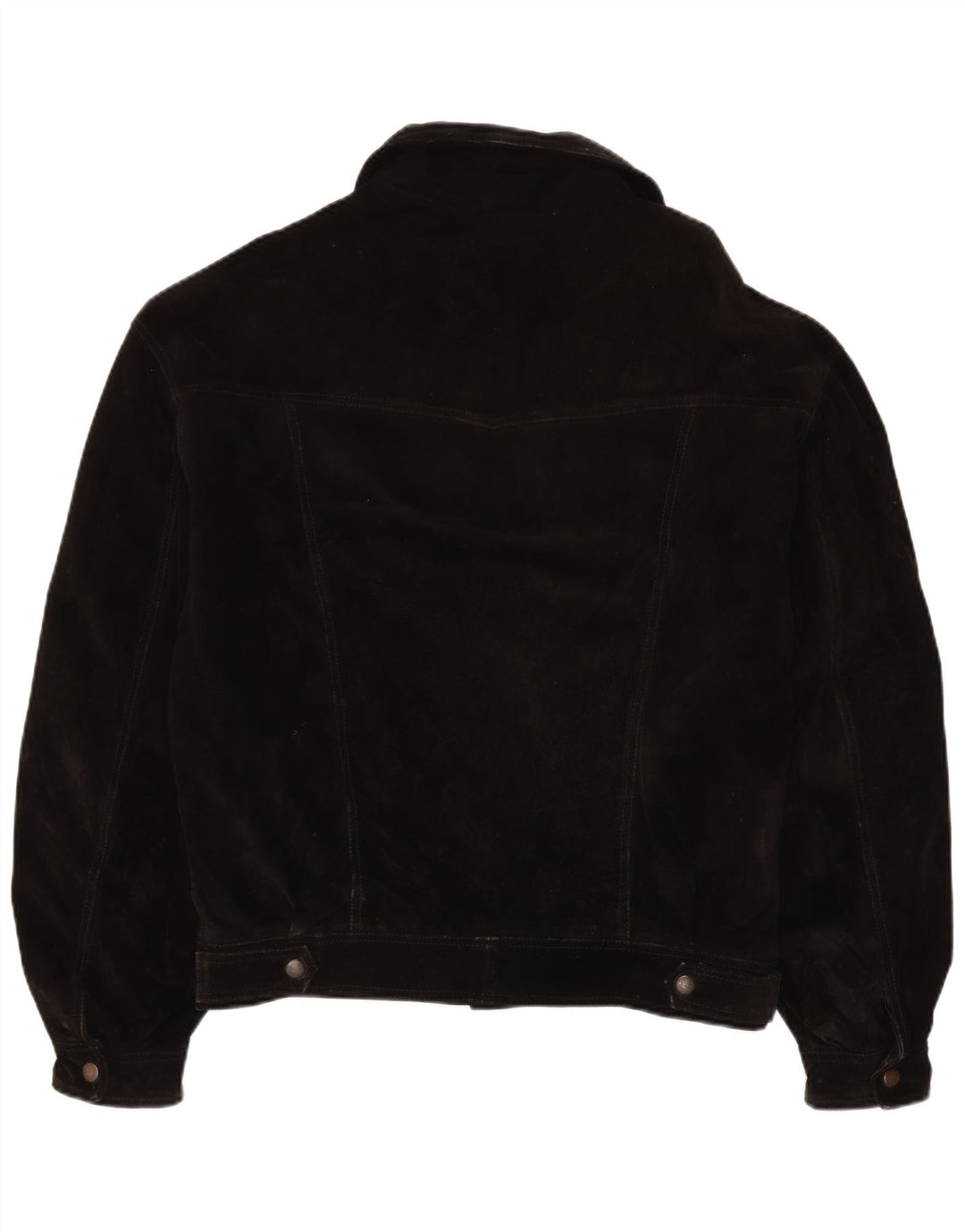 Vintage Mens Suede Bomber Jacket IT 50 Large Black Leather
