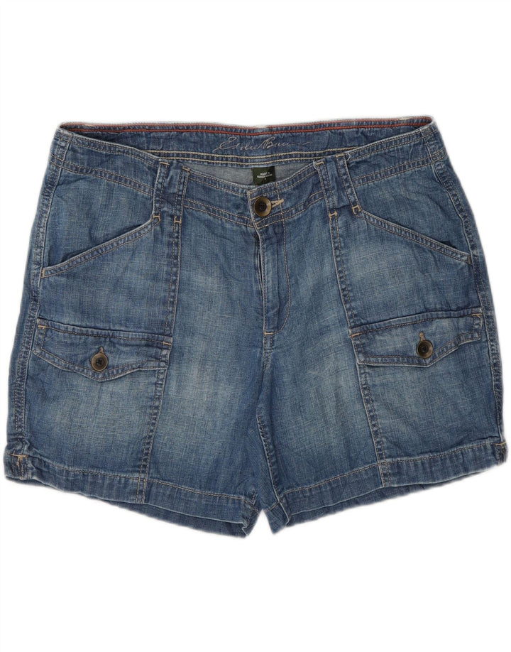 EDDIE BAUER Womens Cargo Denim Shorts US 8 Medium W32  Blue Cotton Vintage Eddie Bauer and Second-Hand Eddie Bauer from Messina Hembry 