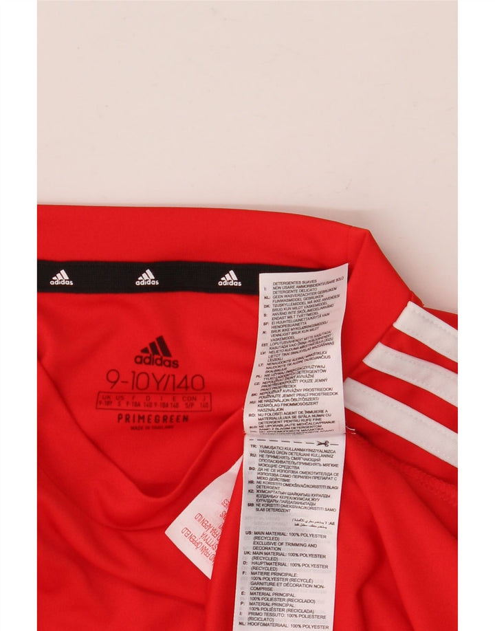 Adidas Boys Aeroready T-Shirt Top 9-10 Years Red Polyester