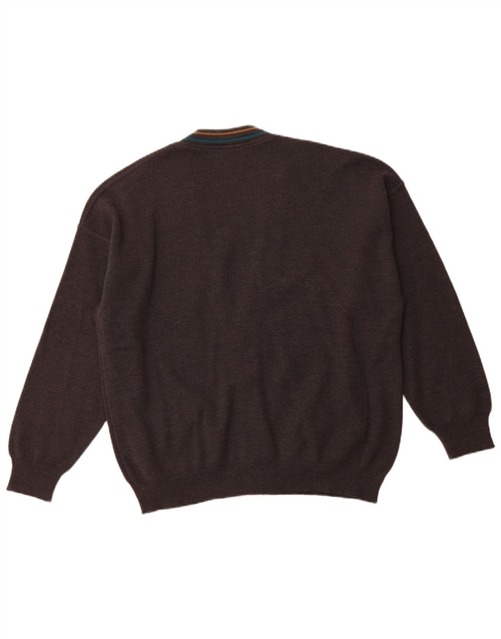 IL GRANCHIO Mens Cardigan Sweater Large Grey Wool